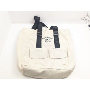 Walt Disney World 1971 Canvas Tote Bag Purse Black‎ Straps Travel
